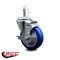Service Caster 4'' Blue Polyurethane Wheel Swivel 7/16'' Grip Ring Stem Caster with Brake SCC-GR20S414-PPUB-BLUE-TLB-716138 - alternate 3
